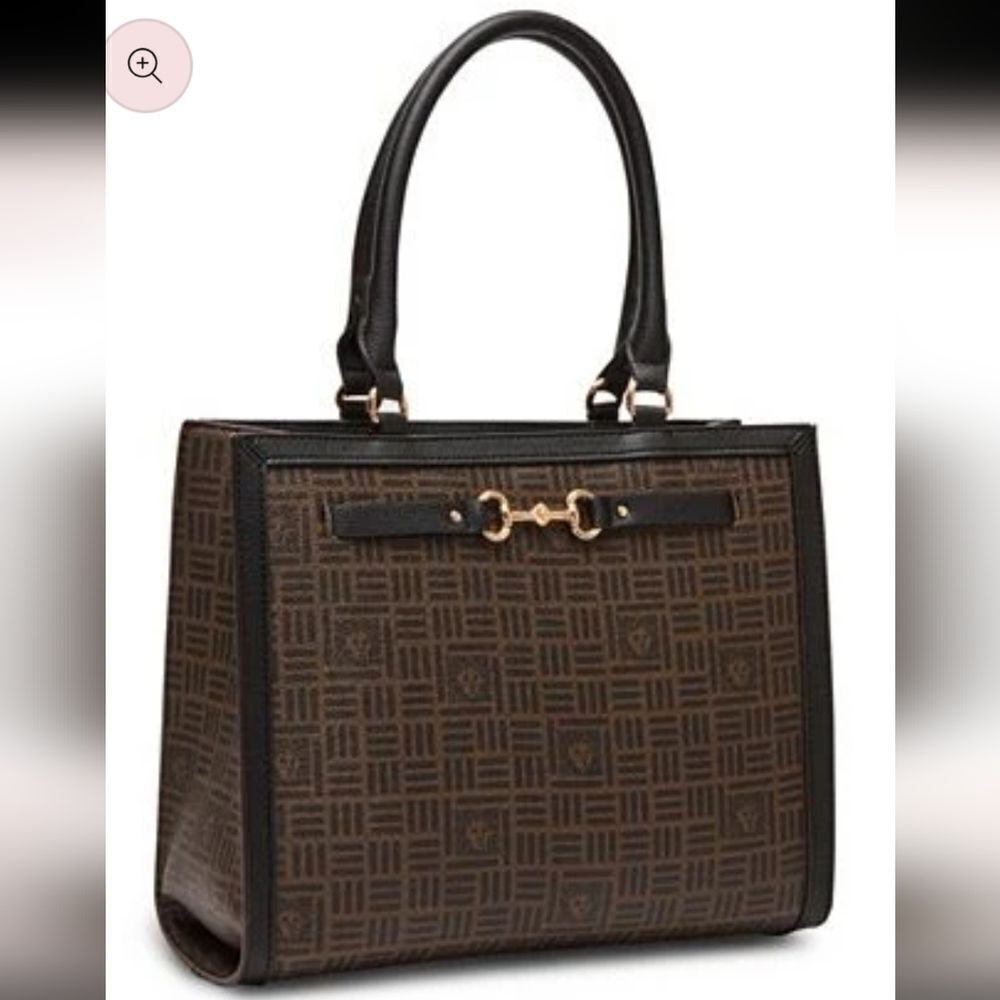Anne Klein purse tote handbag black brown new signature gift new tags wallet